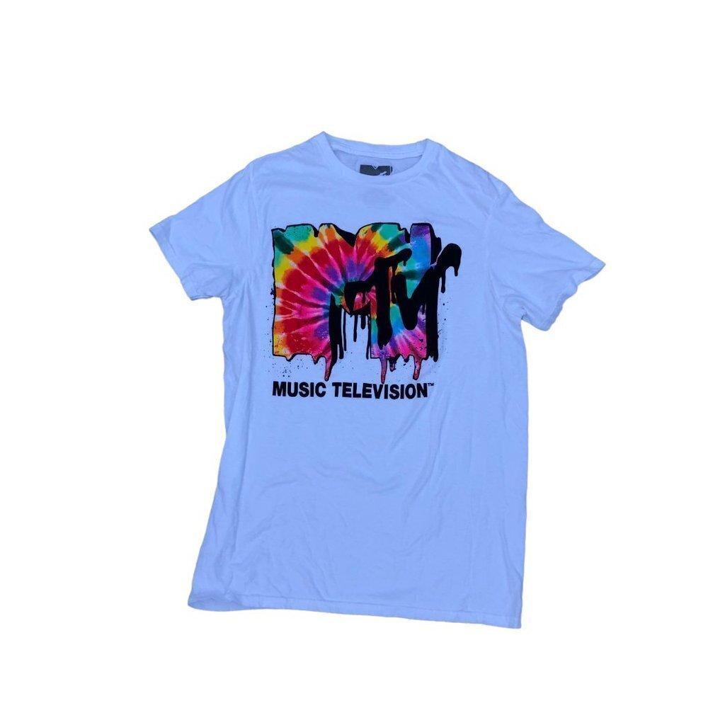 MTV TELEVISION T Shirt Men's SMALL White Short Sleeve Crew​​​​​​